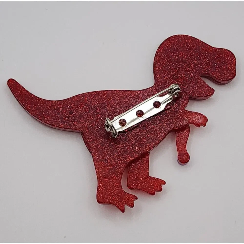 Dinosaur Acrylic Brooch Cartoon Style Friendly T-Rex